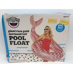 Giant Rose Gold Mermaid Tail Pool Float Shimmers In Sun 74x48x37 Inches Bigmouth